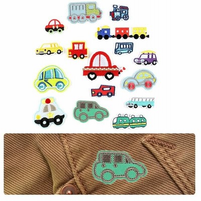 【智慧生活】ワッペン 車 アイロン 男の子 女の子 アップリケ ミニワッペン アイロンワッペン かっこいい おしゃれ わっぺん あっぷりけ セット（製