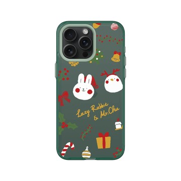 iPhone 15 Pro Max Clear 憂墨綠 - 懶散兔與啾先生 Lazy Rabbit and Mr.Chu - About Christmas