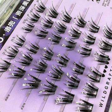 ✨臺灣出貨✨演唱會驚豔四座!爆閃免膠假睫毛碎鑽點綴自然仿真嫁接漫畫睫cos