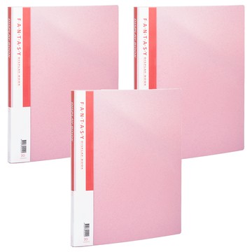 Lan CHYn 連勤牌文具 pp大理石紋20入資料簿 lc-2020  粉紅色  3本