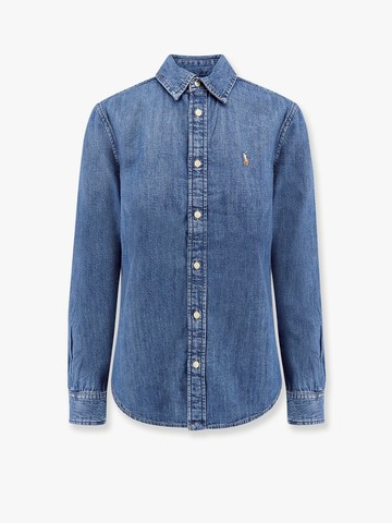 Denim shirt with logo embroidery - POLO RALPH LAUREN - gender_Woman