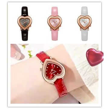 有個小舖 愛心手錶 心形石英錶 鱷魚紋皮帶錶 手錶女 時尚氣質愛心錶 女錶 時裝錶 女士錶 女生手錶 小手錶