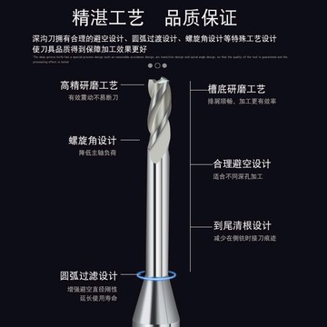 60度鎢鋼平底深溝刀鋼鋁用加長刃微小徑深溝銑刀長頸避空合金銑刀