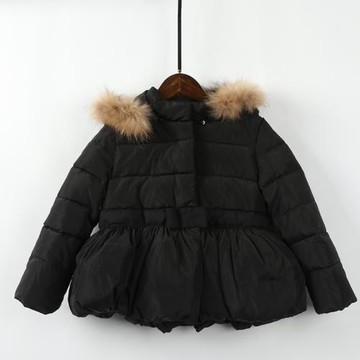 諾諾E站 太PN童裝 女童韓版連帽中長款棉襖洋氣加厚修身棉衣剪標