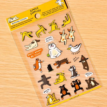 瑜珈狗狗 透明防水貼紙