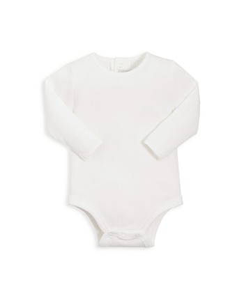 初生-長袖包屁衣(白)6-9m