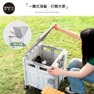 摩達客◉多功能折疊戶外露營野餐拉桿購物推車-薄荷綠款 購物郊遊外出適用