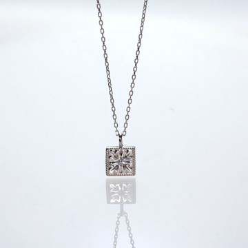 Pt900 手工雕刻・鑽石墜飾 0.01ct