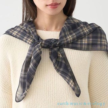 〚earth music〛格紋圖案多用途方巾/領巾