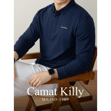 Camat Killy 高端系列 橫機親膚珠地 男士長袖Polo衫 休閑翻領T恤