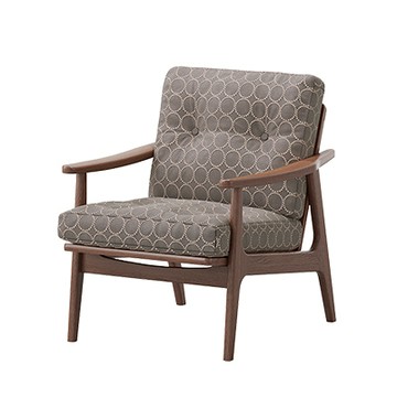 Frame Chair 標準框架扶手椅（胡桃木、灰鈴鼓布料）