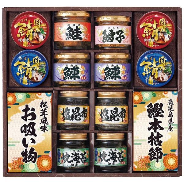 敬老の日 内祝い お返し 惣菜 ギフト 缶詰 瓶詰 佃煮 塩昆布 焼海苔 お吸い物 かつお節 和食 セット 雅和膳 食品 食べ物 5907-100 (5)