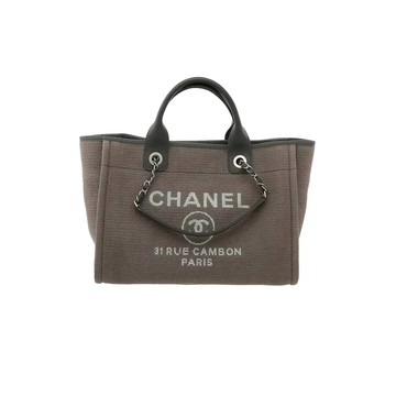 〖輕微使用痕跡〗CHANEL 經典帆布沙灘包購物包 帆布