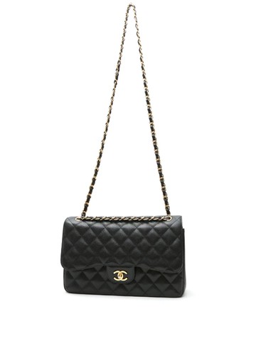 CHANEL Pre-Owned - 2019 Jumbo Double Flap shoulder bag - women - Leather - One Size - Black