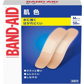 Johnson & Johnson Band-Aids, skin-colored, medium size, 50 pieces