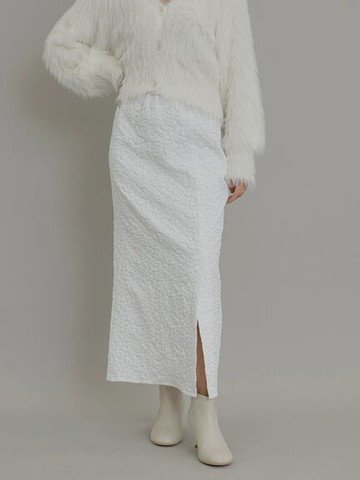 唯美立體感緹花紋前開衩長裙(FC37L0L1580) - Te chichi