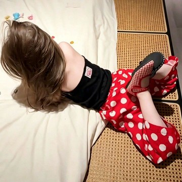 🎀biubiu童裝🎀夏季新款女童又酷又颯夏裝多巴胺女寶寶衣服兒童掛脖背心T恤