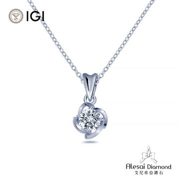 Alesai 艾尼希亞鑽石 IGI 2克拉 D/VVS2 玫瑰花鑽石項鍊 3EX+IDEAL 車工 培育鑽石