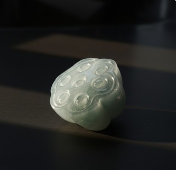 【佳偶天成】冰種飄花翡翠蓮藕 |  裸石 | 天然緬甸玉翡翠A貨