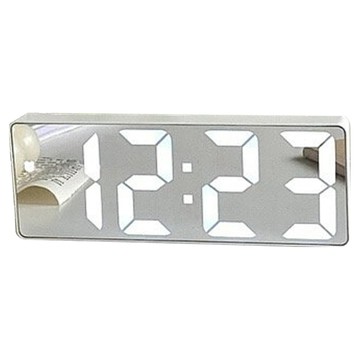 [福利商品]2-5_極簡led電子時鐘鬧鐘-15-5-x-2-x-6cm-白色鏡面白燈-1個