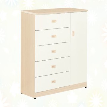 文創集-南亞塑鋼    亞特  南亞塑鋼3.3尺五抽單開門斗櫃-99.4x47.8x118.1cm免組