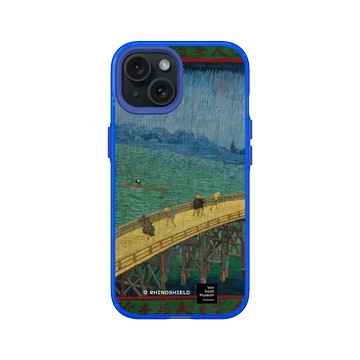 iPhone 15 Clear 激光藍 - Van Gogh Museum - 雨中橋：仿歌川廣重