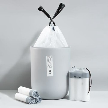 懶角落抽繩垃圾袋家用手提式加厚塑料袋辦公室用廚房宿舍用學生