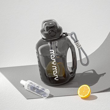 大容量Tritan運動水壺 獨立茶倉設計 2600ml 黑潮旋風