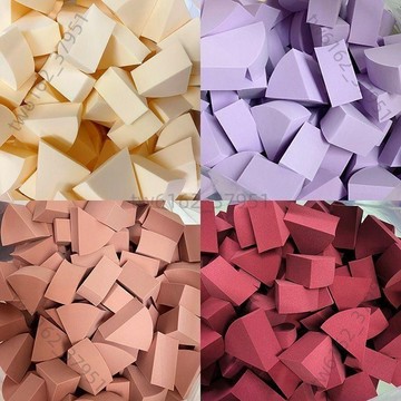 【台灣發貨 免運】一次性小粉撲化妝棉柔軟親膚超細膩乾溼兩用扇形三角粉撲塊狀粉撲實用