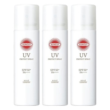 KOSE 高絲 SUNCUT UV 曬可皙 台灣公司貨 高效防曬噴霧  90g  3瓶