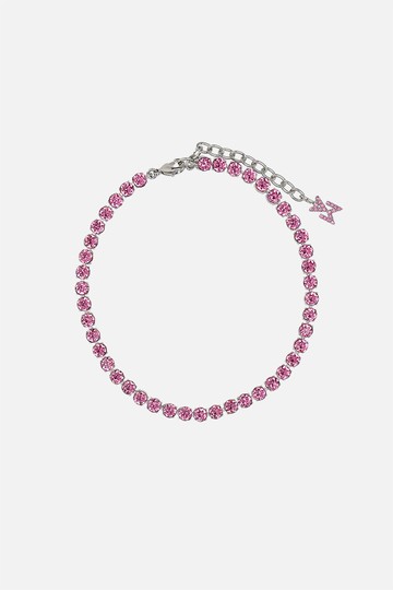 AMINA MUADDI crystal-embellished metal tennis anklet Woman