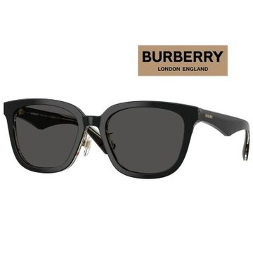【BURBERRY 巴寶莉】亞洲版 時尚太陽眼鏡 BE4446D 412187 黑框深灰鏡片 公司貨(贈折疊盒)