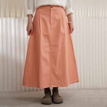 純色A型中長裙101225C