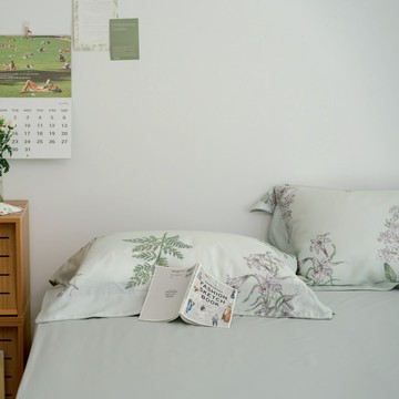 翔仔居家 x Sybil-Ho聯名款 80支天絲棉 【蒔光花園】枕套*2入 枕頭套 天絲棉枕套