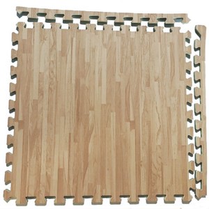 拼花木草蓆雙色地墊-淺色 60*60*1.3cm 4入