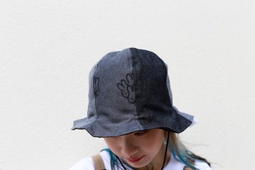 【Pinkoi x miffy】Miffy 黑色牛仔拼布雙面兩用Bucket Hat