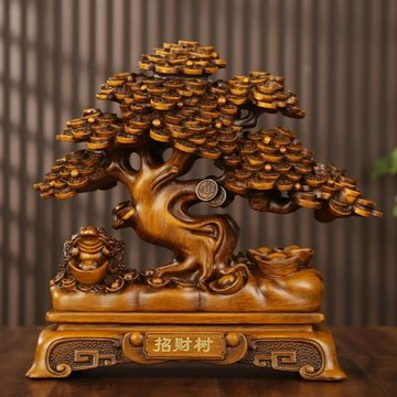 【匠俱】發財樹金蟾招財擺件 45x19x43cm 搖錢樹客廳玄關裝飾 店鋪前臺開業送禮擺飾