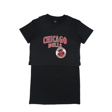 NBA CHICAGO BULLS 兩件式印花洋裝 女童 童裝 黑色 35241580 20 noB18