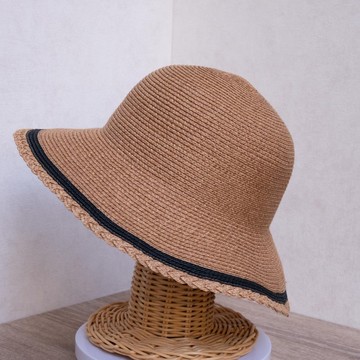 花邊淑女帽 深自然 紙線編織 台灣製