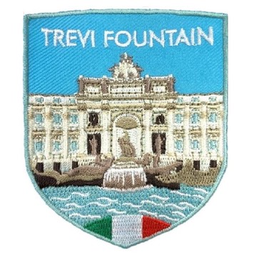 DIY刺繡徽章 義大利 許願池 PATCH 刺繡徽章 胸章 立體繡貼 裝飾貼 INS打卡地標 繡片貼 燙布貼紙 _廠商直送