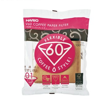 【HARIO】V60手沖式錐型無漂白濾紙100入（1－2人份）VCF－01－100M