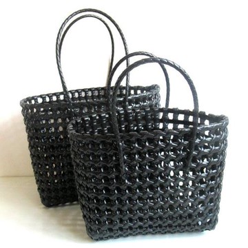 外貿編織包塑料編織手提籃田園手提包單肩包沙灘包女包休閑鏤空包