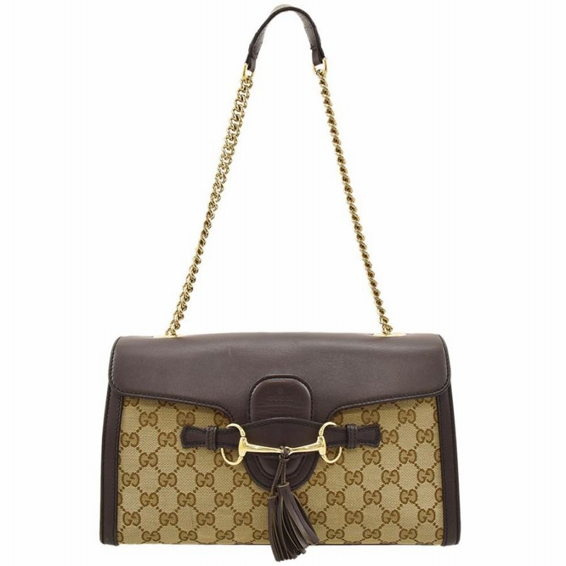 GUCCI グッチ GGキャンバス エミリー チェーンショルダーバッグ