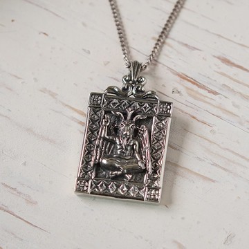 Baphomet 男士吊坠项链由 925 纯银 925 撒旦五角星制成
