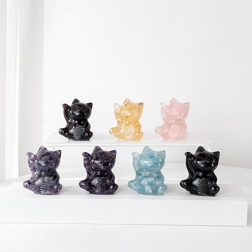 【許願萌寵】開運小貓(七款可選)#能量水晶
