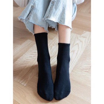 200針高密腳底橡筋長襪中筒低筒純棉運動襪子學生吸汗全棉女襪742