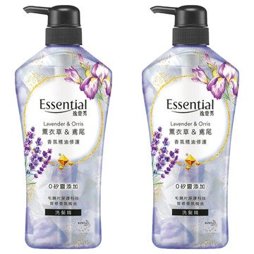 Essential 逸萱秀 香氛精油修護洗髮精 薰衣草&鳶尾 0矽靈水感配方  700ml  2瓶