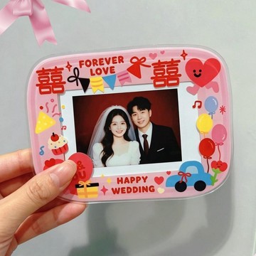婚禮亞克力冰箱貼相框 結婚創意 diy禮品 婚房佈置裝飾 軟磁吸貼