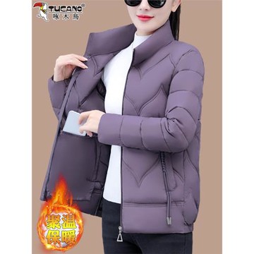 啄木鳥羽絨棉服女短款2025冬季新款時尚中年媽媽加厚保暖棉襖外套