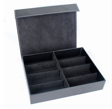 皮面眼鏡收藏箱8格/首飾盒/珠寶箱/父親節禮物眼鏡盒太陽眼鏡盒墨鏡盒展示盒收納箱陳列箱展示盒收納盒平光眼鏡盒